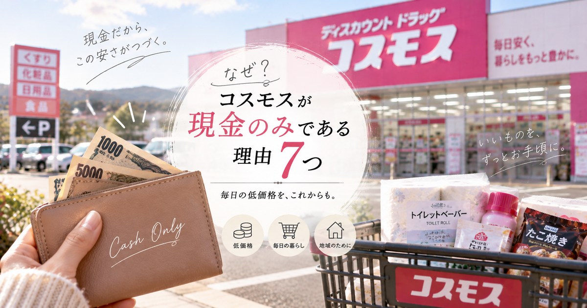 コスモスが現金のみである理由7つ｜低価格を優先する仕組みが見える！